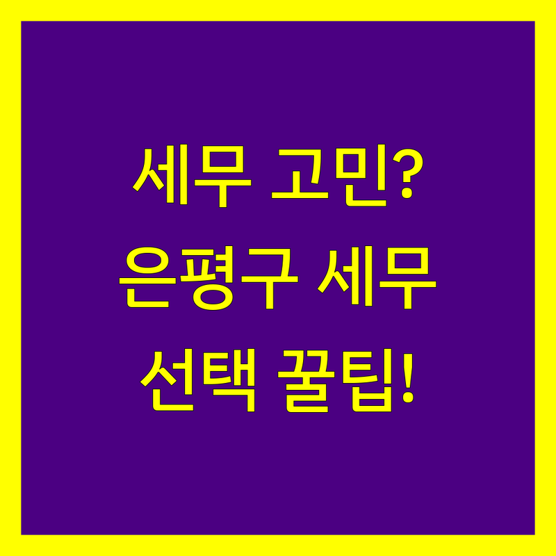 세무대리 고민 해결! 서울 은평구 세무 솔루션 | 전문가가 알려주는 선택 팁