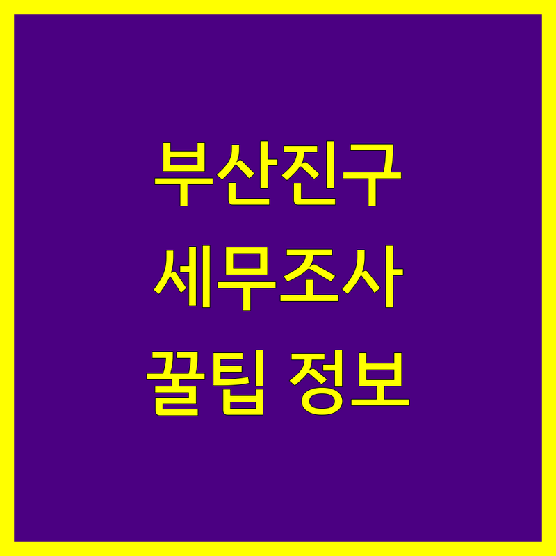 부산 부산진구 세무조사 정보 모음 | 현지인이 추천하는 BEST 선택