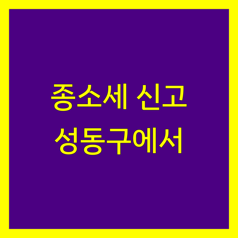 성동구 종합소득세 신고, 믿을 수 있는 전문가와 함께하세요!