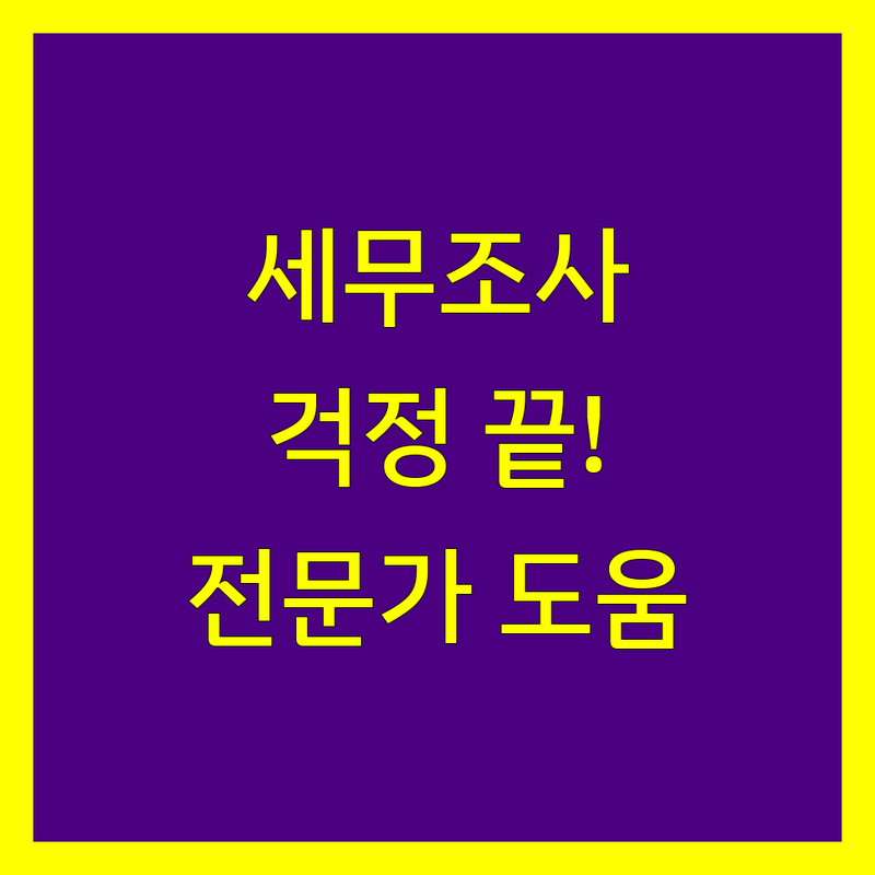 영등포/양천 세무조사, 이제 걱정 끝! 전문가가 도와드립니다.